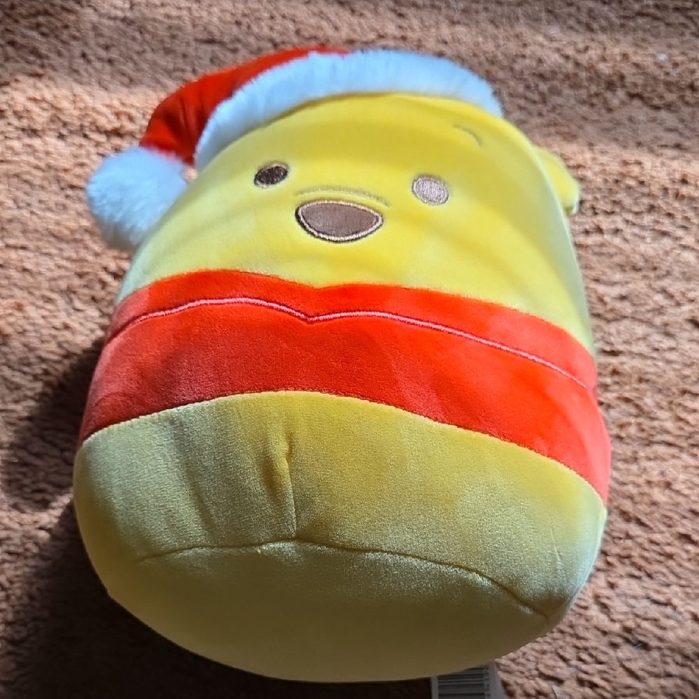 Squishmallows Yellow and Red Plush with Santa Hat